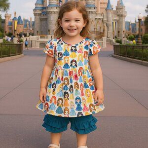 Charming Princess Ruffle Short Set